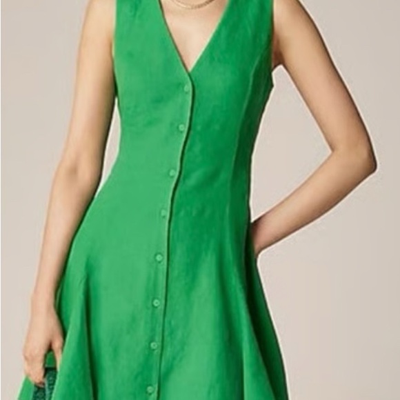 J. Crew Dresses & Skirts - J. Crew Vibrant Green Button-Front Midi Dress